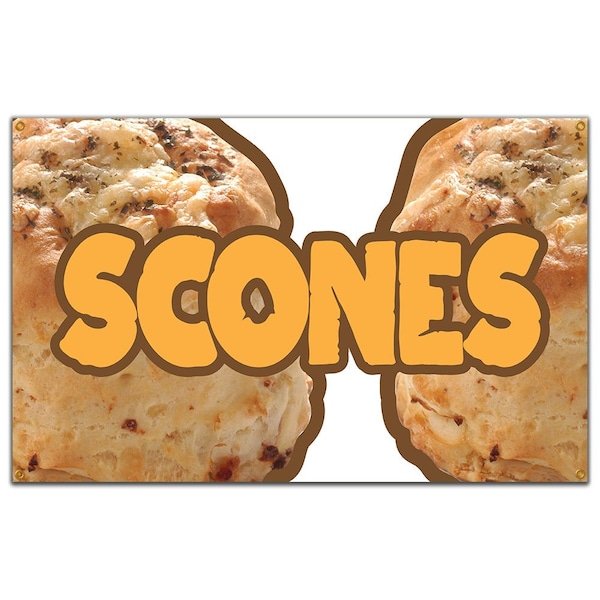 Scones Banner Concession Stand Food Truck Single Sided